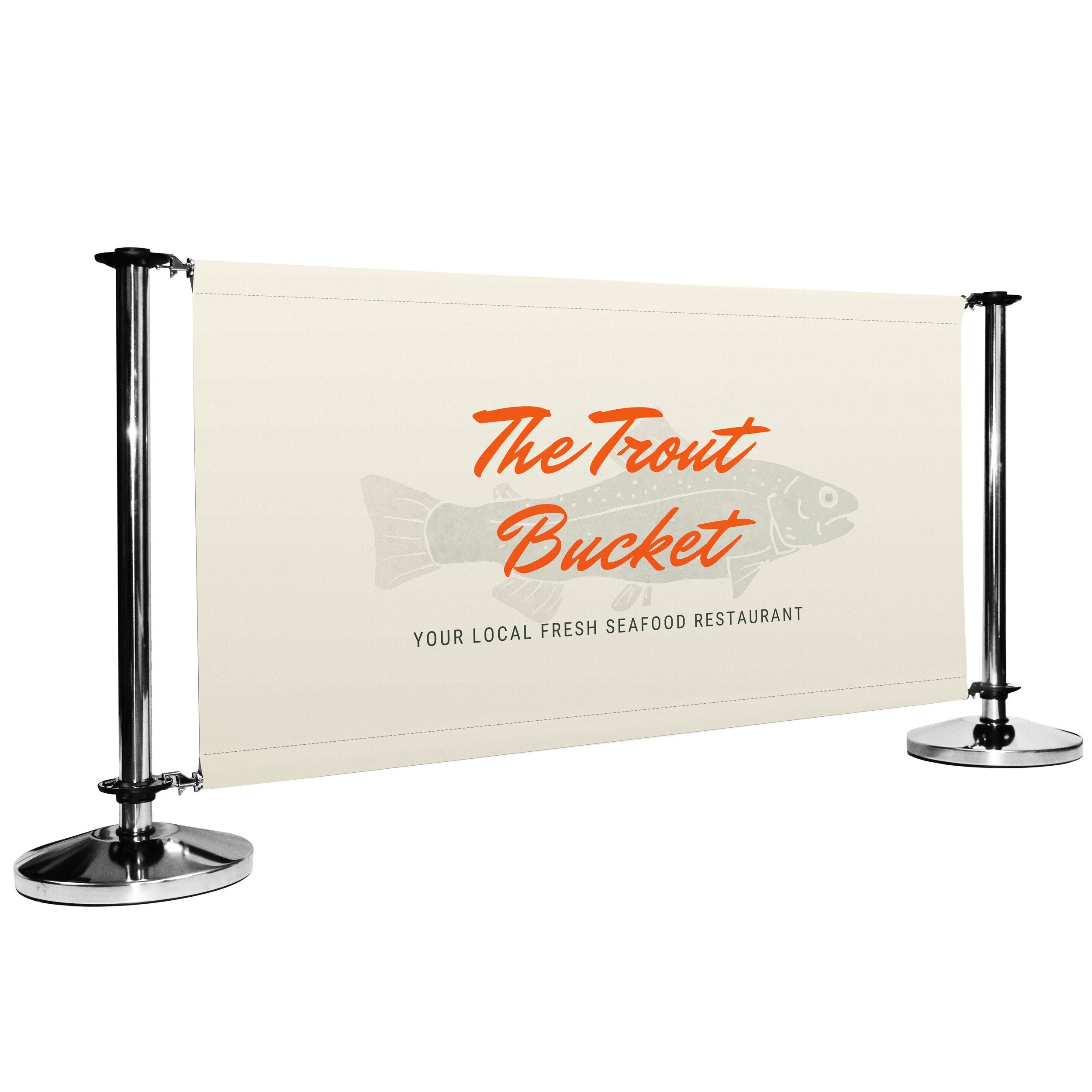 Pre-Designed Cafe Barrier Banner - Fresh Fish