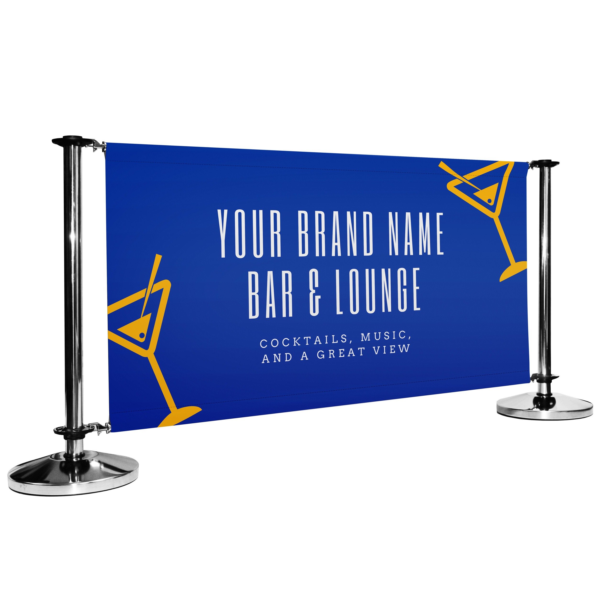 Pre-Designed Cafe Barrier Banner - Cocktail Bar