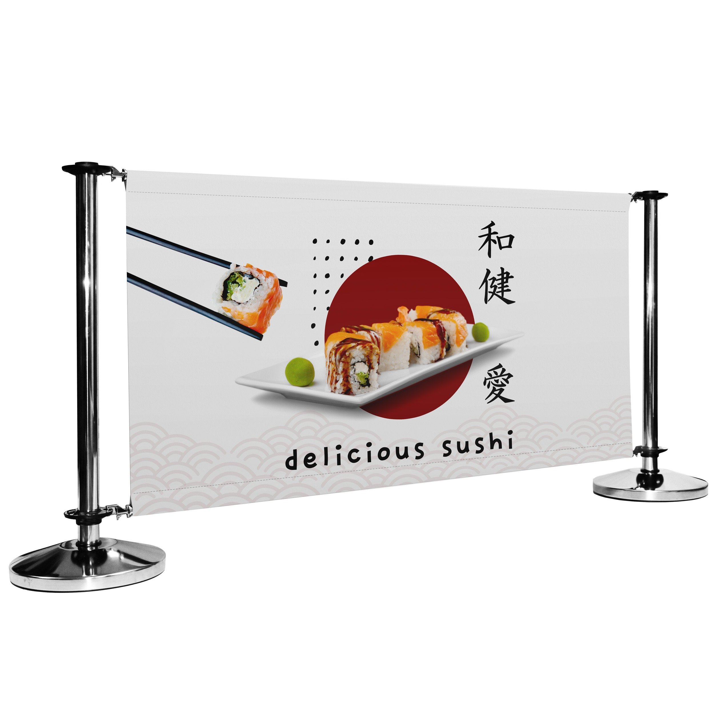 Pre-Designed Cafe Barrier Banner - Delicious Sushi