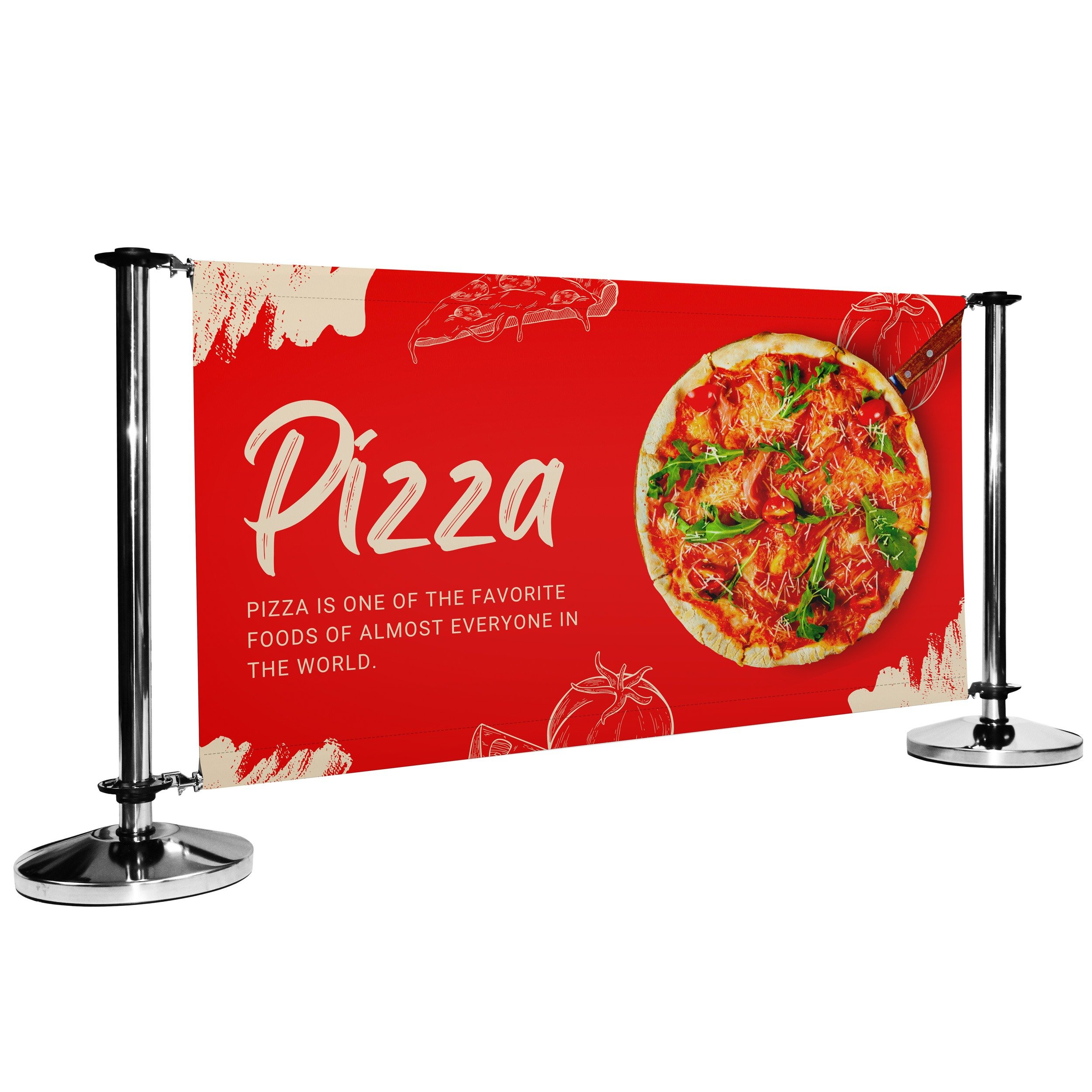 Pre-Designed Cafe Barrier Banner - Fresh Pizza