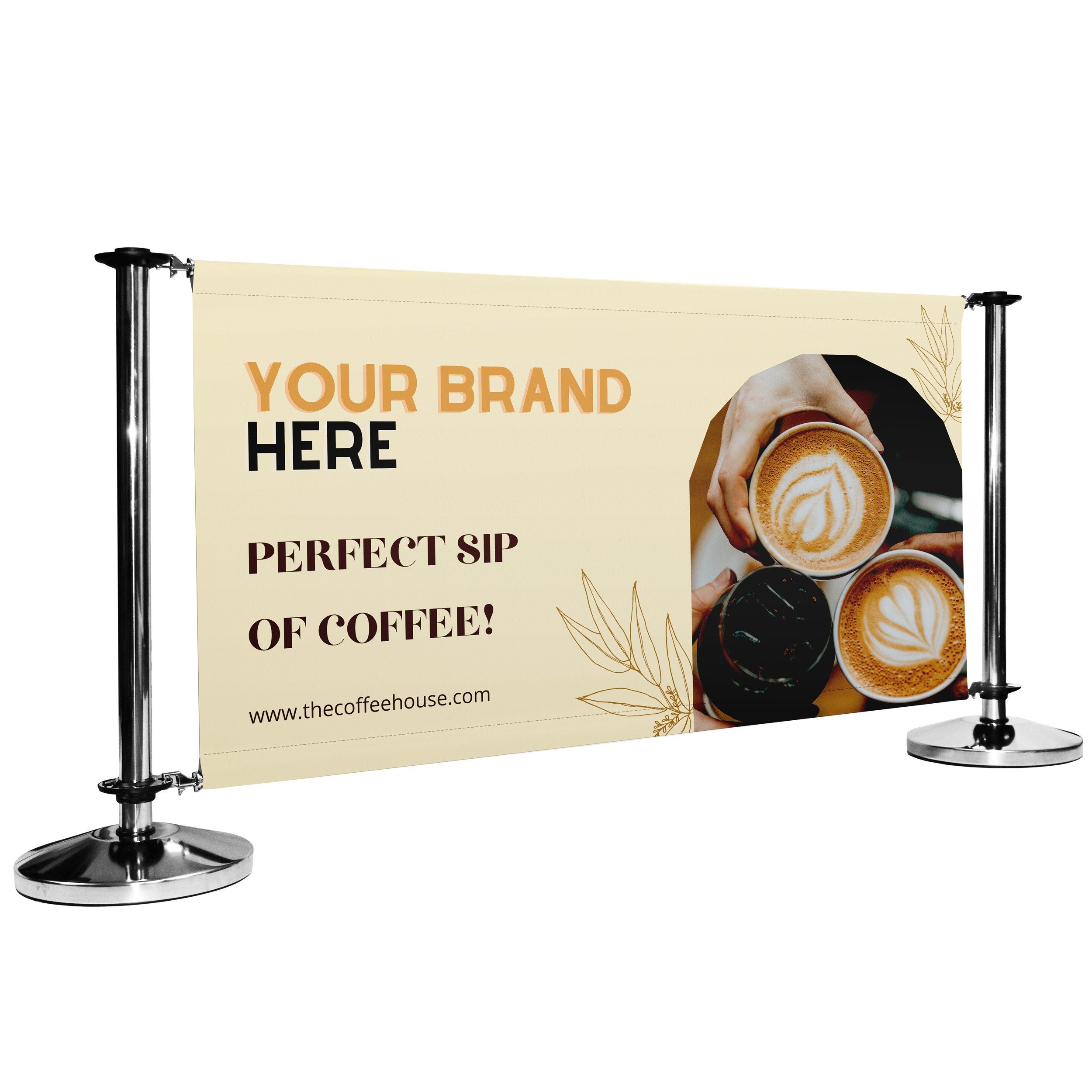 Pre-Designed Cafe Barrier Banner - Coffee Cheers