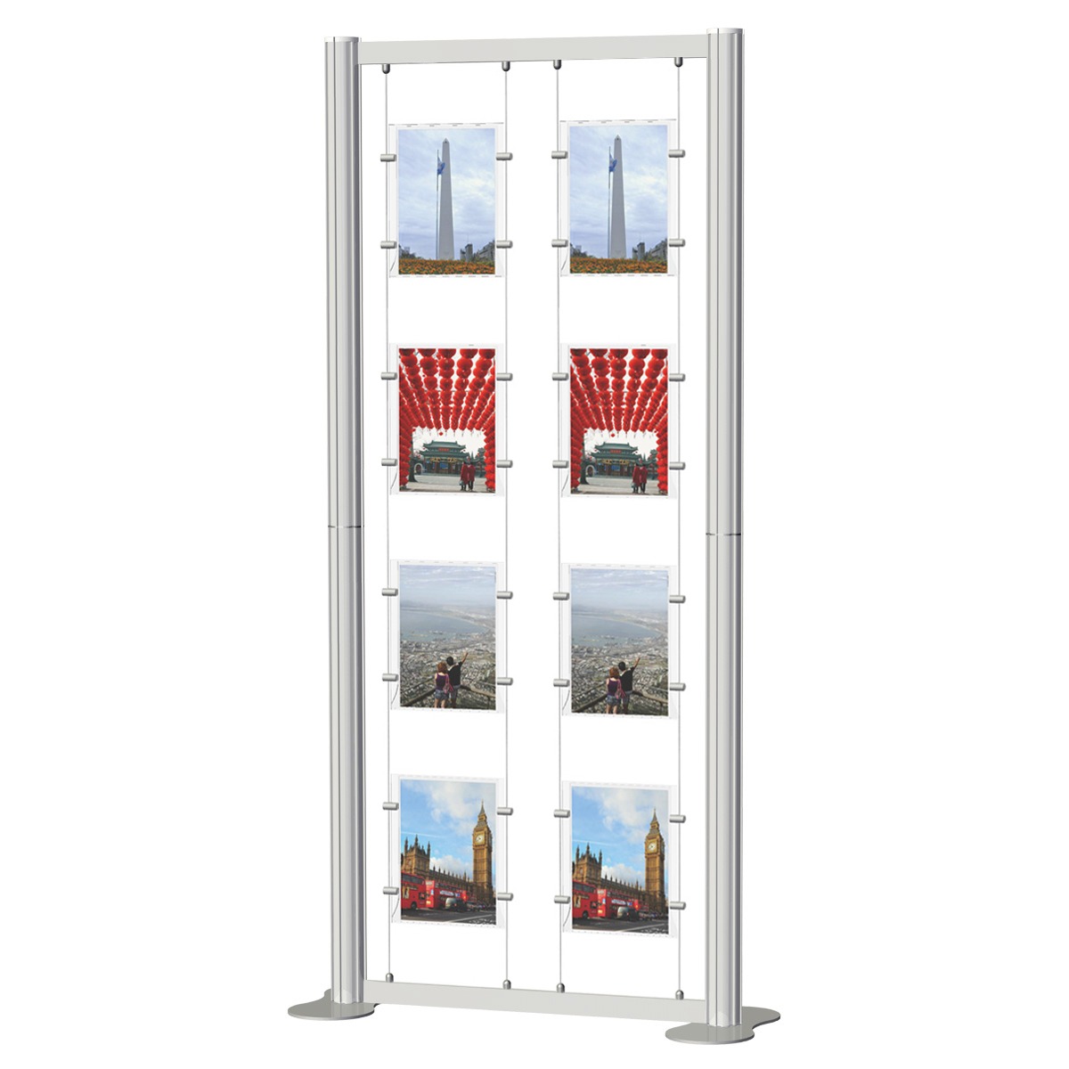 Premium Floor Standing 8 x A4 Cable Poster Display