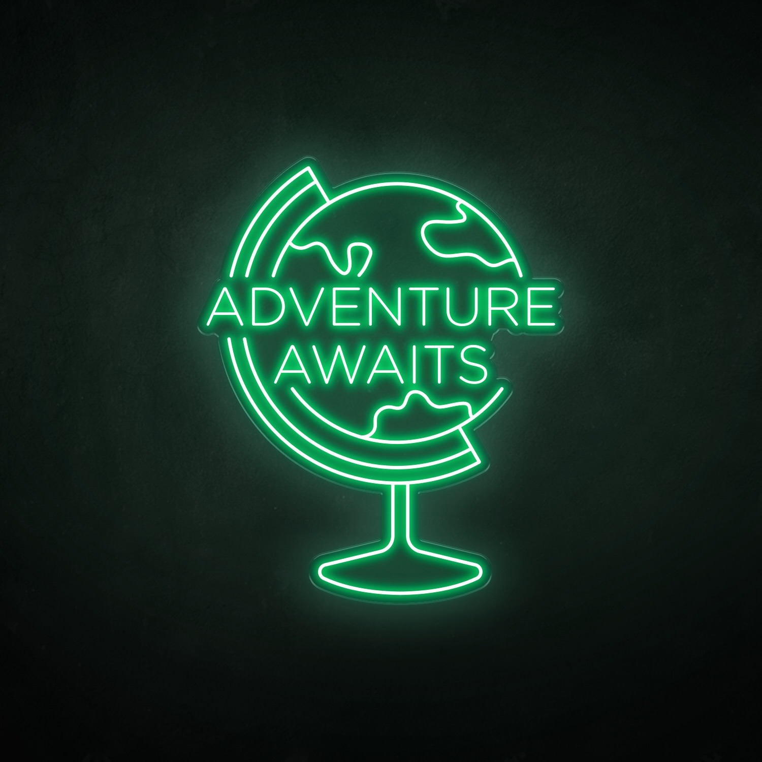 Globe Adventure Awaits LED Neon Sign