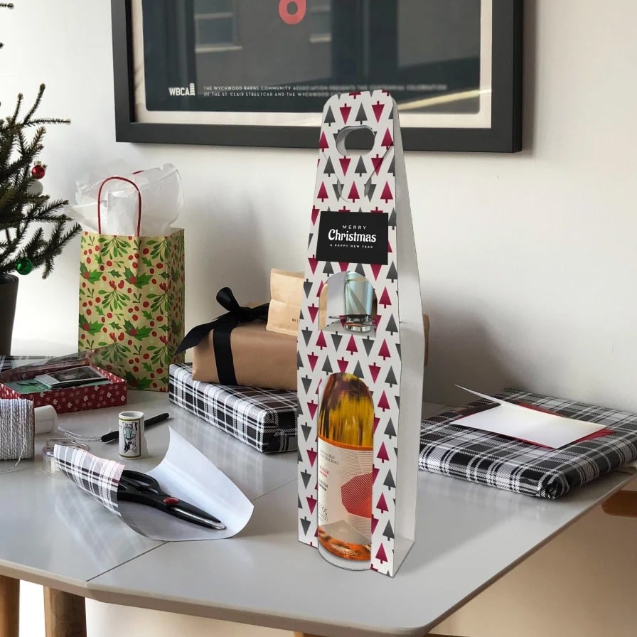 Branded Christmas Gift Bottle Carriers