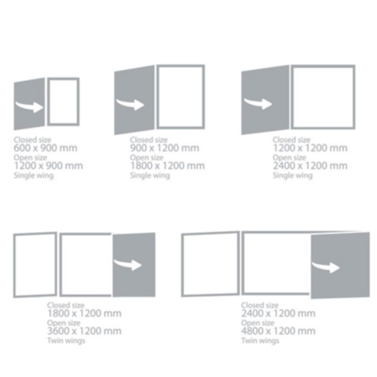 Spacesaver Folding Wall Mounted Whiteboard