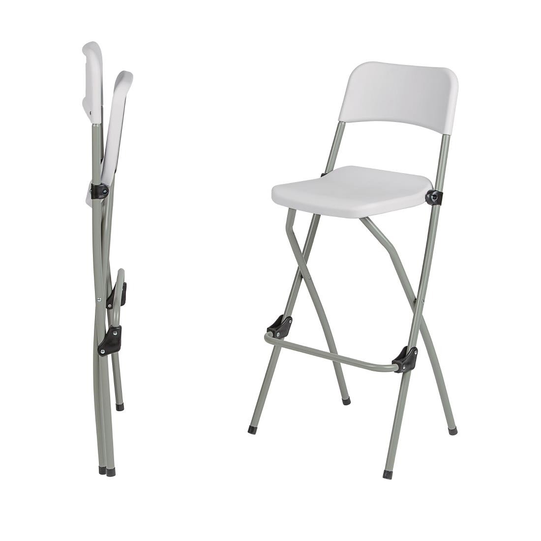 Pair of Folding Plastic Bar Stools