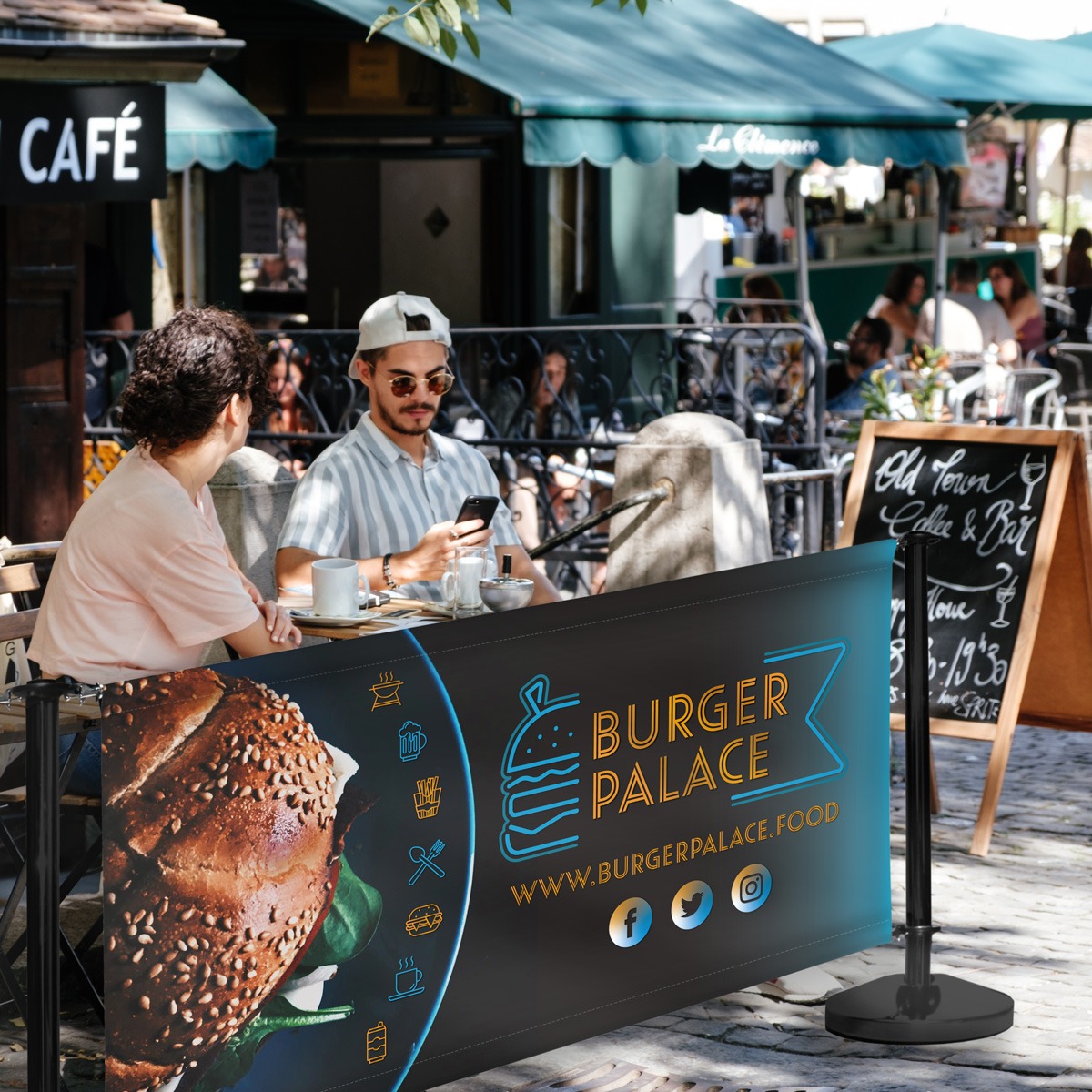 Black Duo Standard Cafe Barrier System