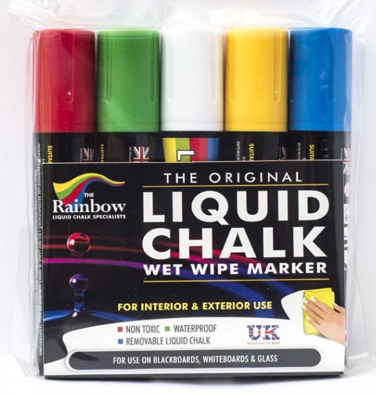 Liquid Chalk Pens (assorted colours 5 pack)