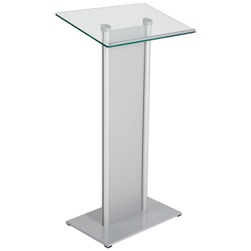 Expolite Modern Tempered Glass & Steel Podium