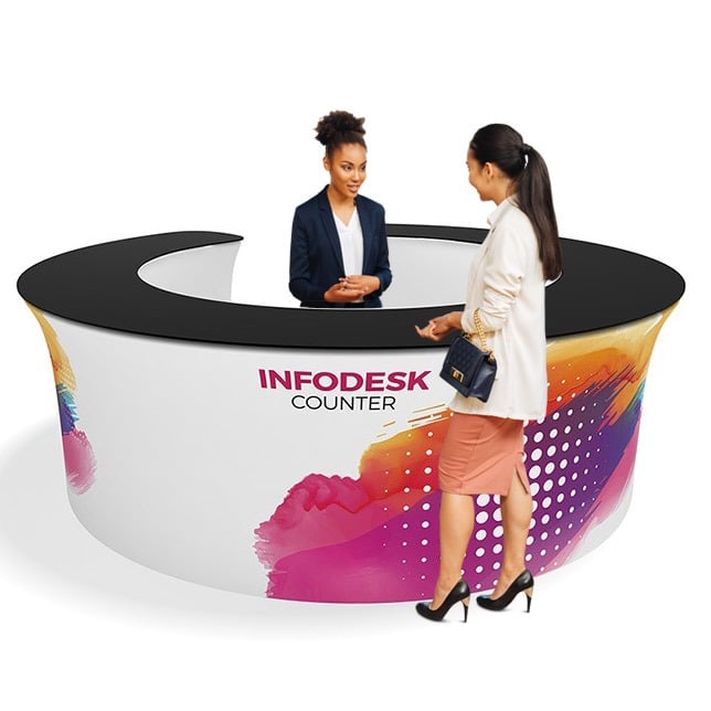 Portable Curved Exhibit Information Desk