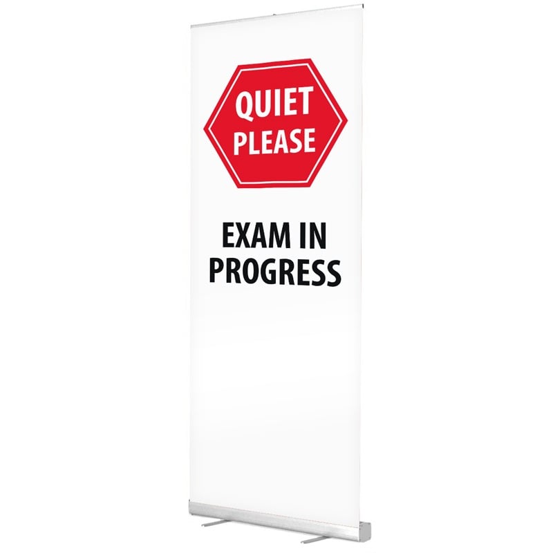 School Banner Stand - Quiet! Exam In Progress