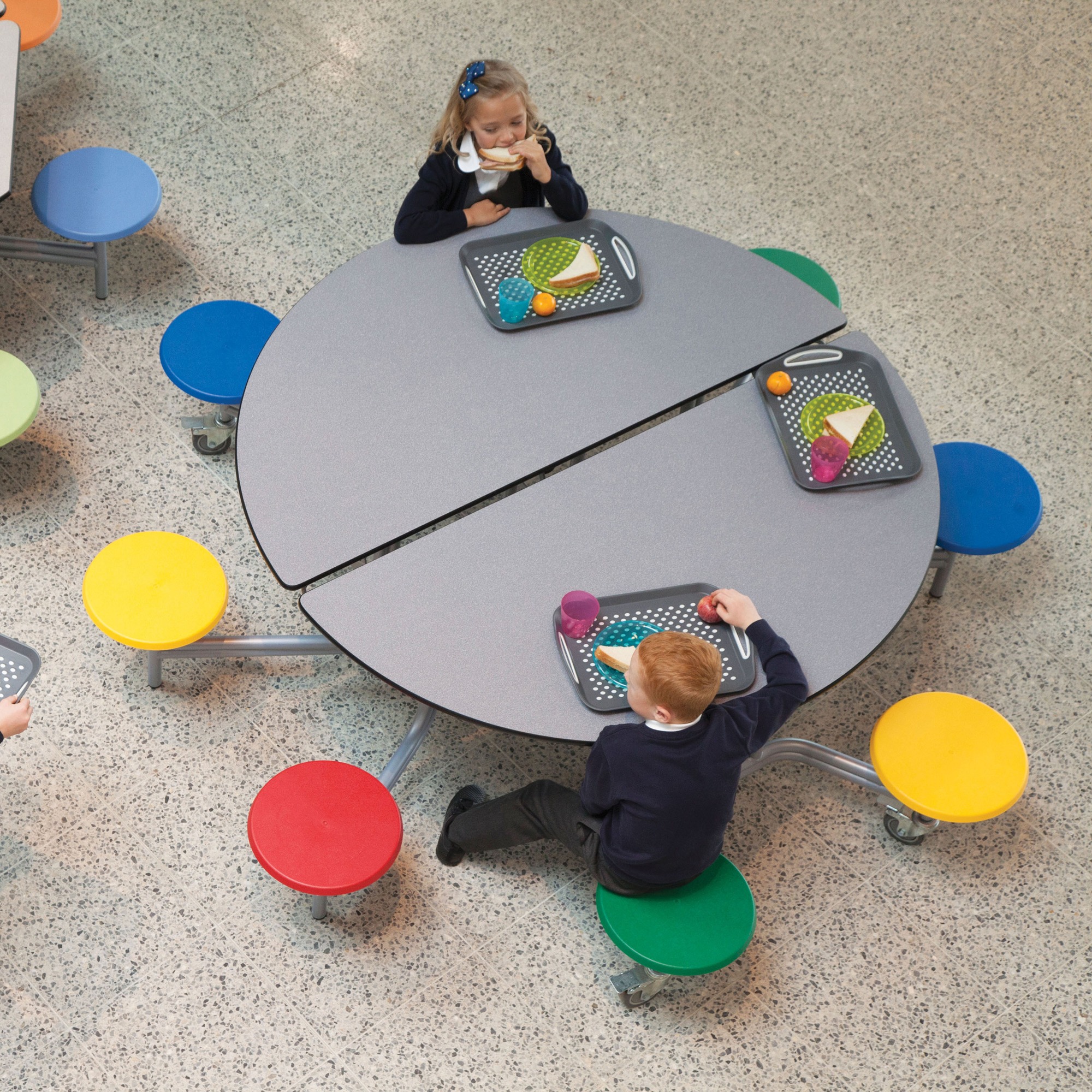 8 Seat Mobile Round Folding Table