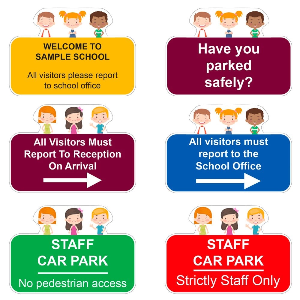 Pre-Designed School Notice Signs - 6 Designs Available