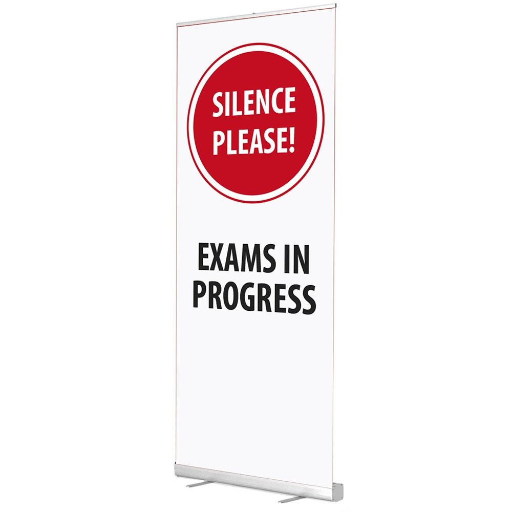 School Banner Stand - Silence Please Exams In Progress