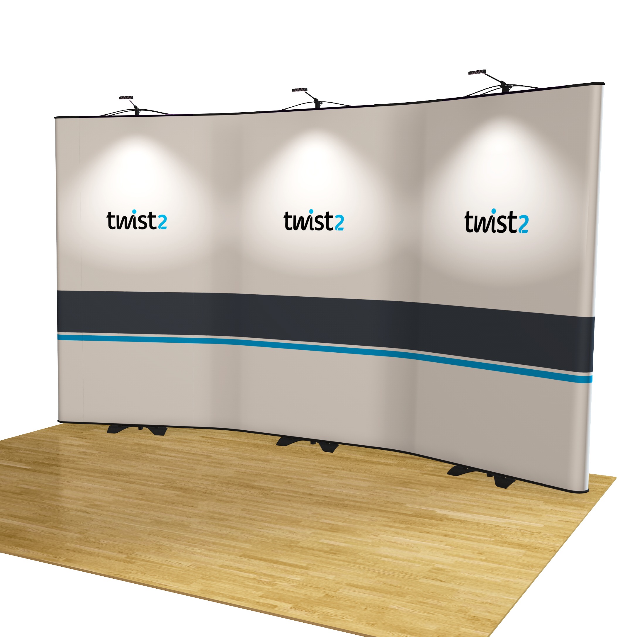 Twist Tensioned Linked Banner Stands