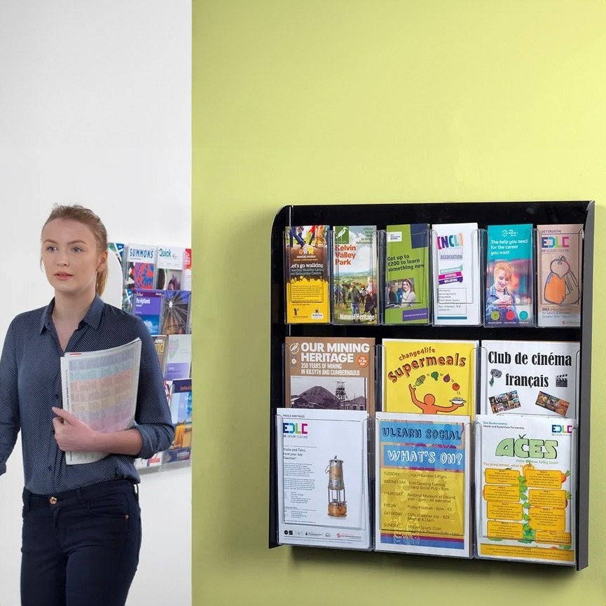 Multi Pocket Wall Mounted Leaflet Dispenser