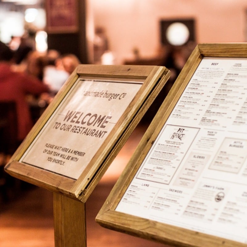 Heavy Duty Freestanding Wooden Menu Board