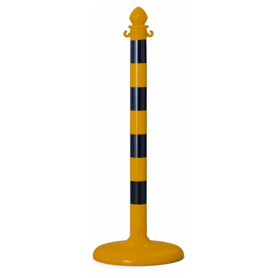 Yellow & Black Plastic Chain Barrier - 4 Posts + 10m Chain