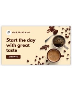 Pre-Designed Cafe Barrier Banner - Start the day with a great taste