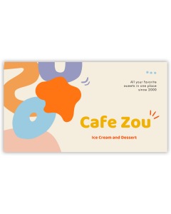 Pre-Designed Cafe Barrier Banner - Cafe Zou