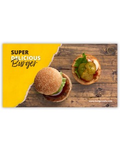 Pre-Designed Cafe Barrier Banner - Super Delicious Burger