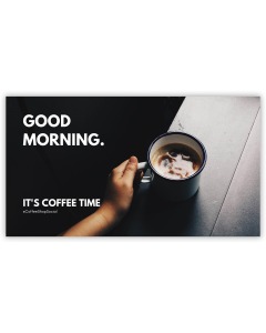 Pre-Designed Cafe Barrier Banner - It's Coffee Time