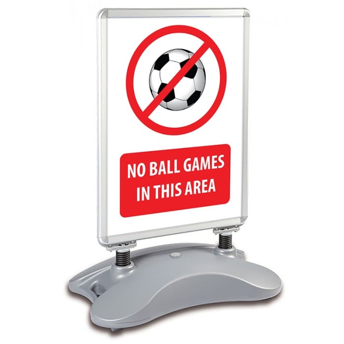 School A1 Windjammer Pavement Sign - No Ball Games In This Area