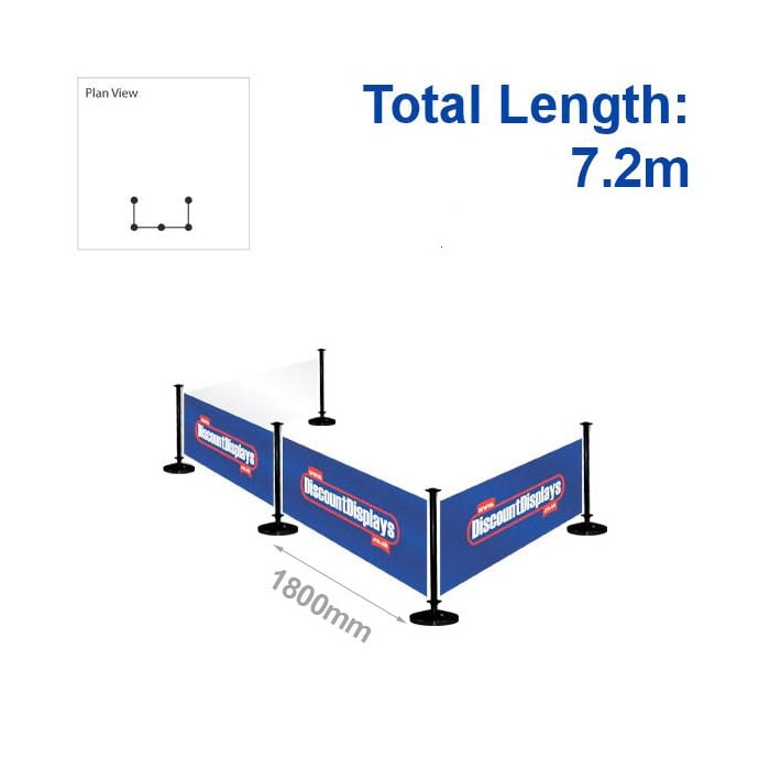 Black Duo Barrier Kit - 4 Banners / 5 Posts