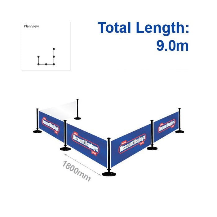 9m cafe barrier bundle - 5 Banners / 6 Posts