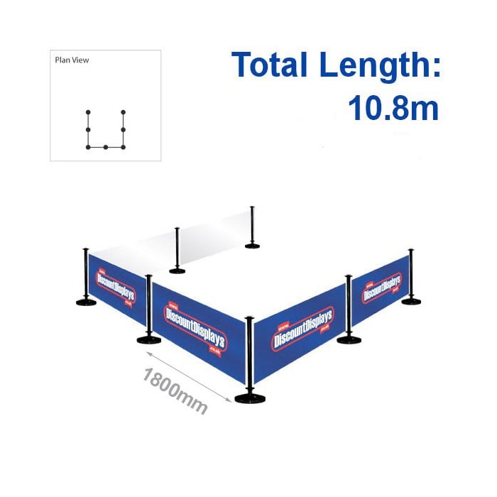 10.8m Cafe Barrier Bundle - 6 Banners / 7 Posts