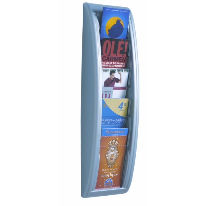 1/3 A4 Wall Mounted Leaflet Dispenser - Silver