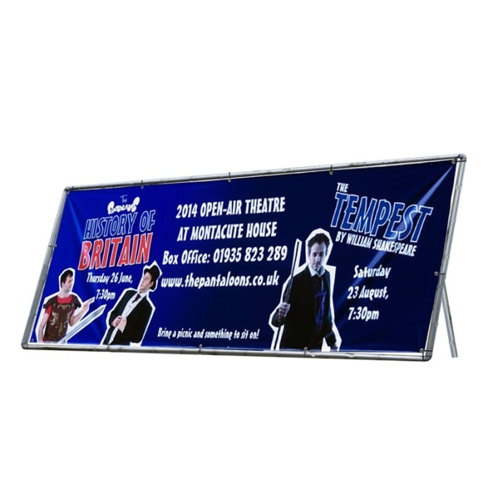 Heavy duty portable banner frame