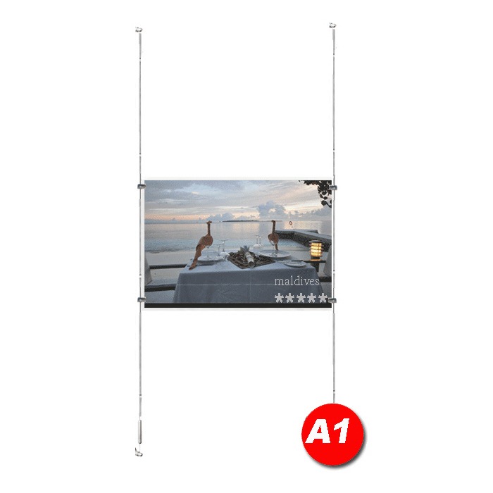 A1 Poster Holder Cable Display - Landscape