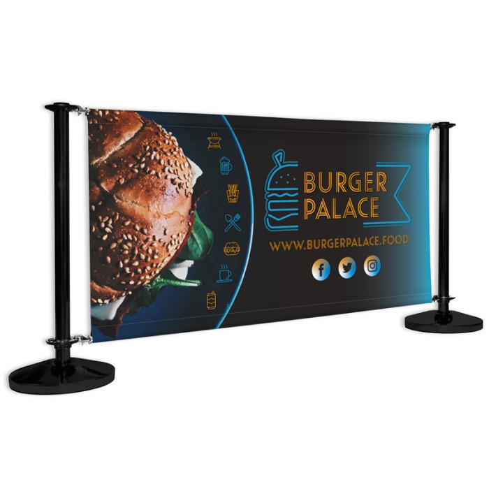 Duo Standard Cafe Barrier - Black Post