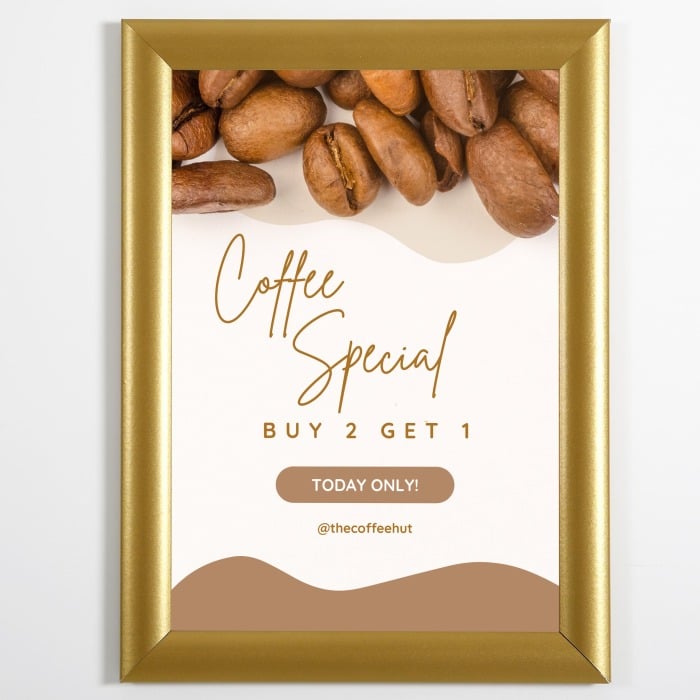 Gold Poster Snap Frame - A4-A0 Sizes