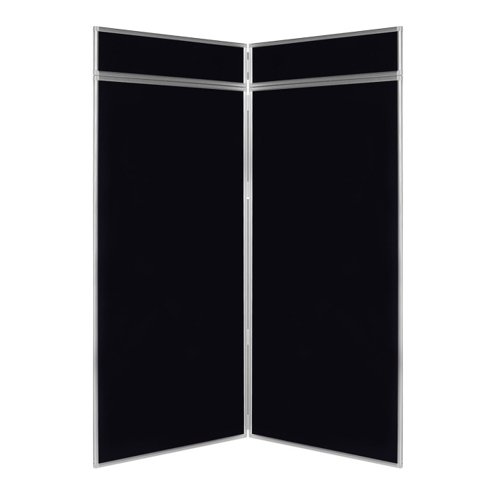 Large 2 Panel Folding Display with Aluminium Frame - Black