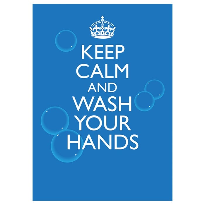 Keep Calm and Wash Your Hands - Pack of 10 - A2 Poster or Sticker