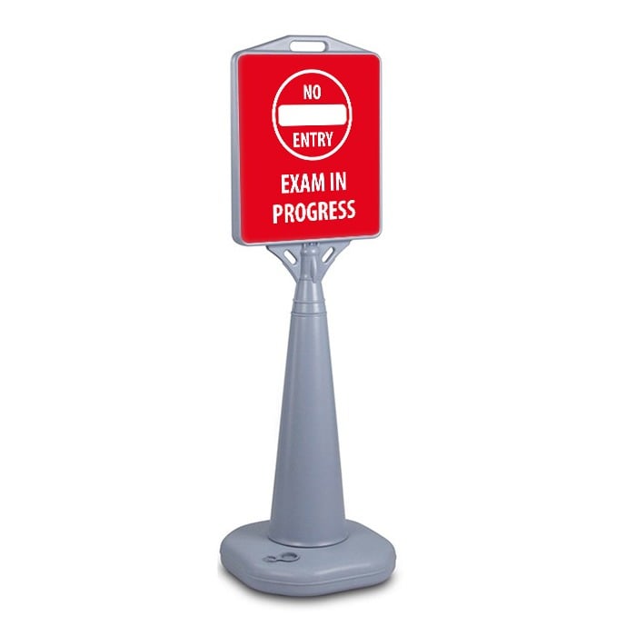 No Entry Exams in Progress Plastic Outdoor Sign Holder

