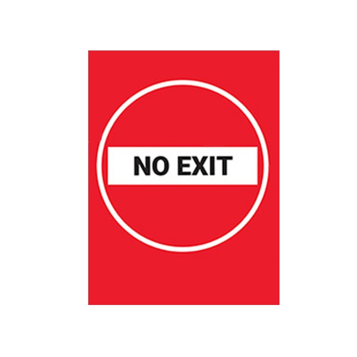 No Exit Red Background - Pack of 10 - A2 Poster or Sticker