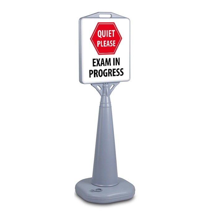 Quiet Please Exams in Progress Plastic Outdoor Sign Holder

