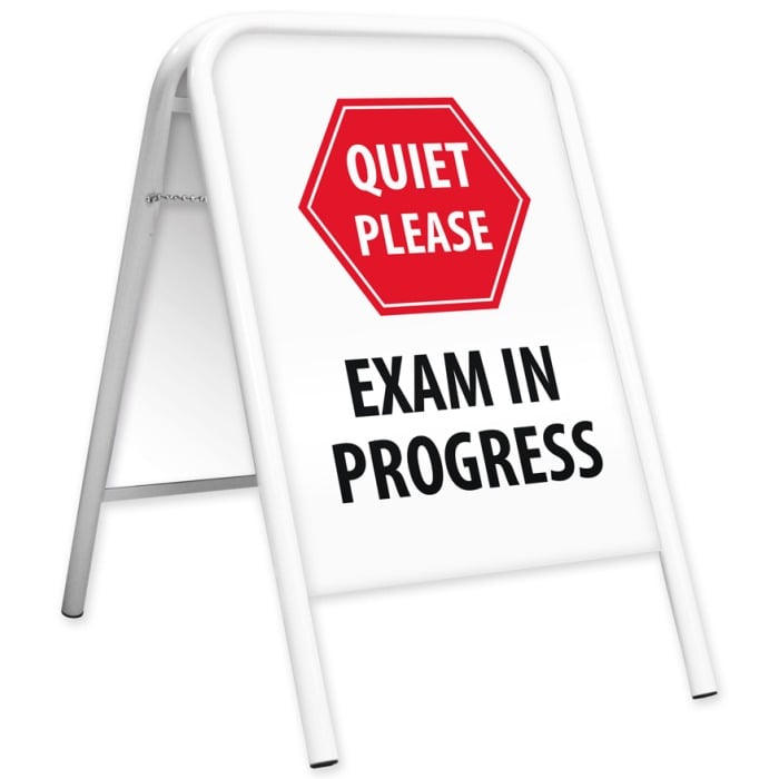 Exams in Progress Pavement Sign