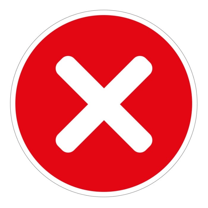 No Entry Cross Red Background Floor Stickers - Pack of 6