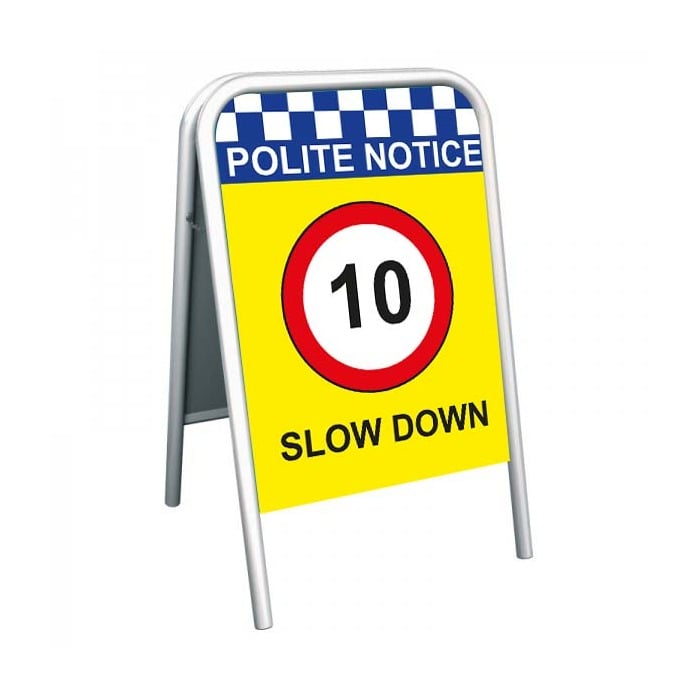 School Pavement Sign - Slow Down 10mph