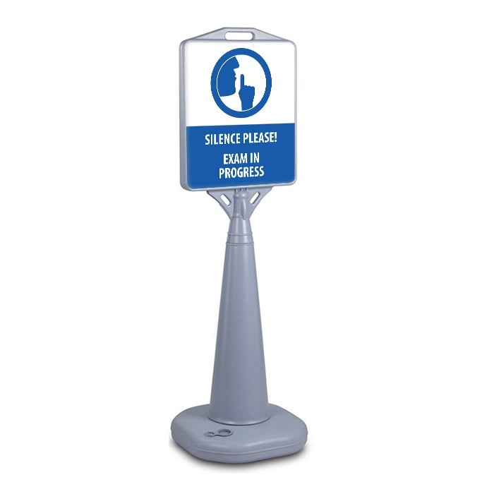 Silence Please Exams in Progress Plastic Outdoor Sign Holder
