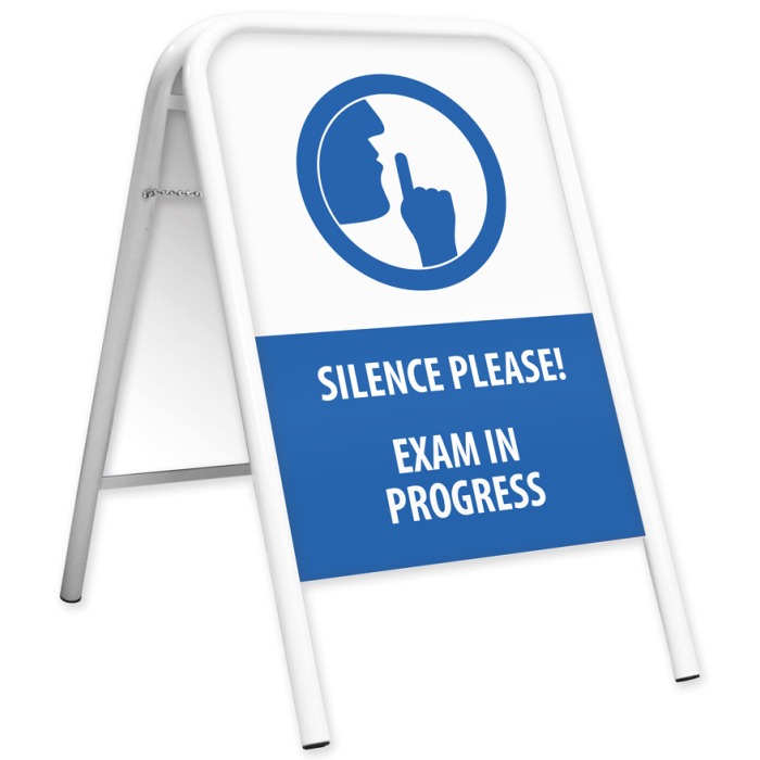 Silence Please Exams in Progress Pavement Sign