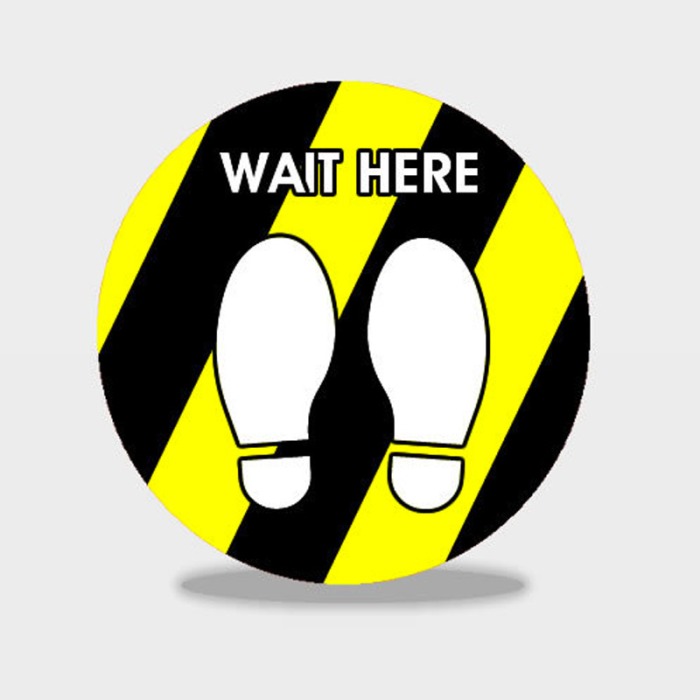 wait here social distancing floor stickers