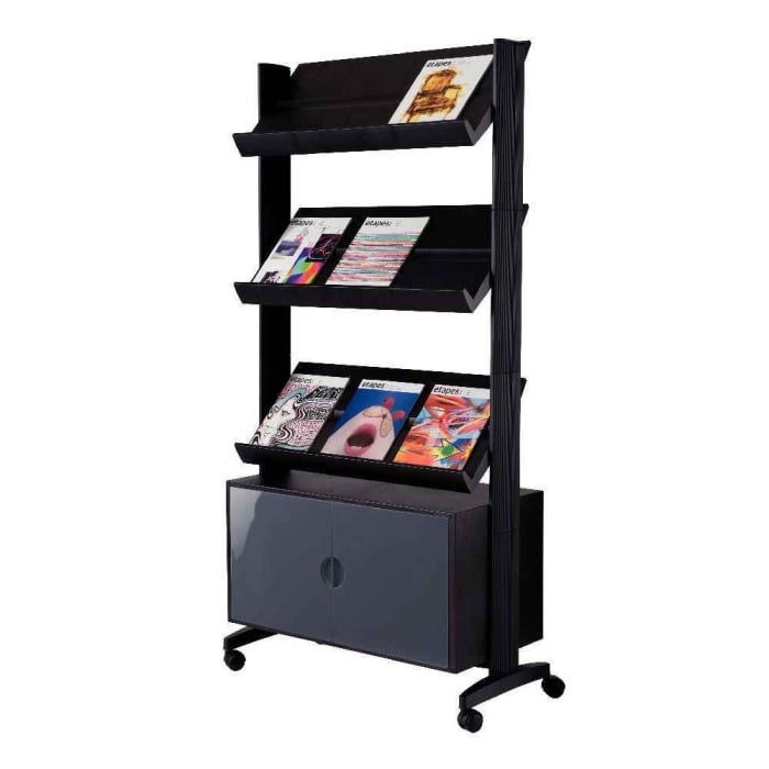 Magazine Display Stand with Storage