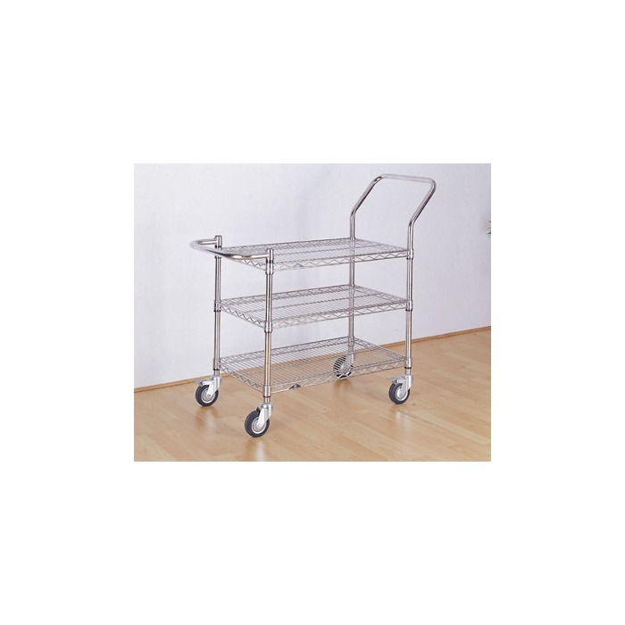 3 Tier Chrome Wire Trolley