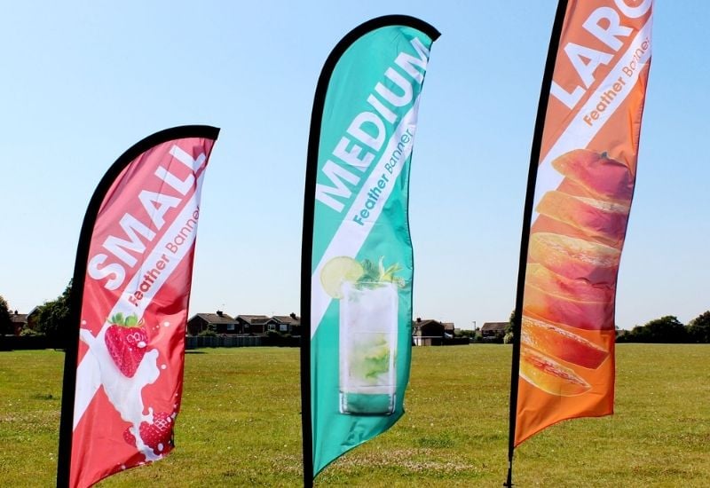 Feather Flags Outside