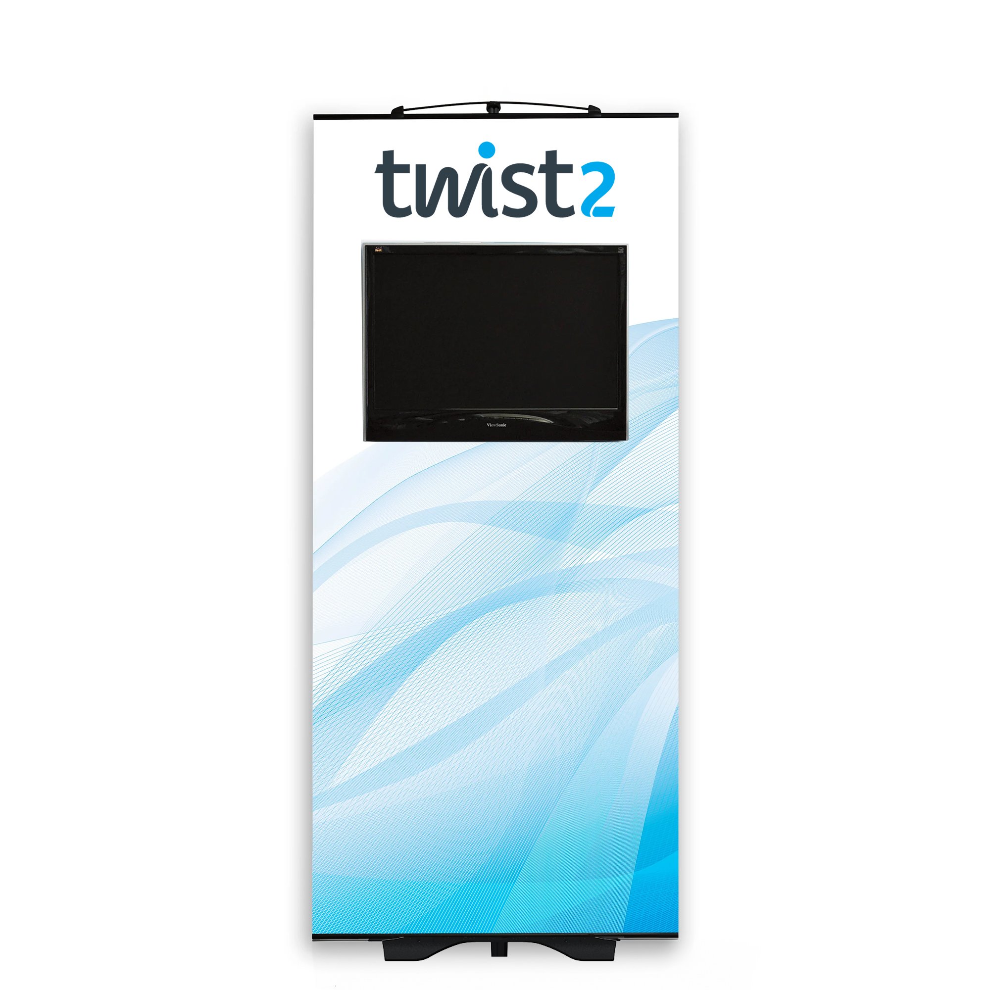 Twist Banner Stand with Monitor Stand